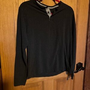 Men’s Kenneth Cole Black weathered gray Henley shirt